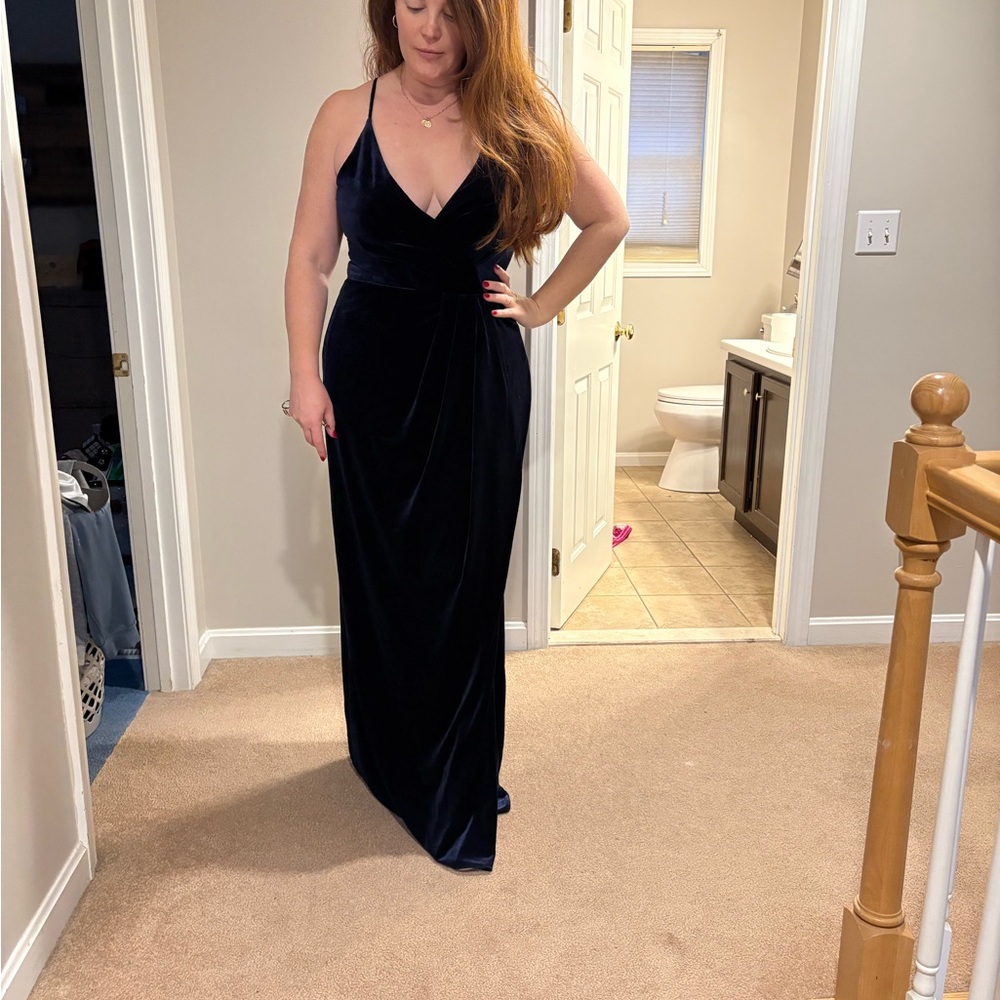 BNWT Navy Velvet Evening Gown
